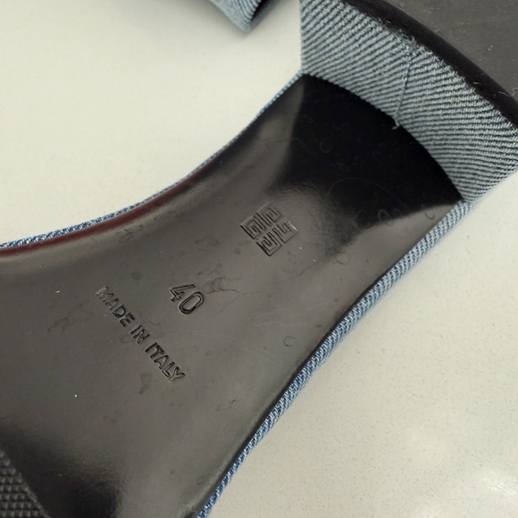 GIVENCHY Denim Slide Sandals Block Heel 40 - Picture 9 of 9